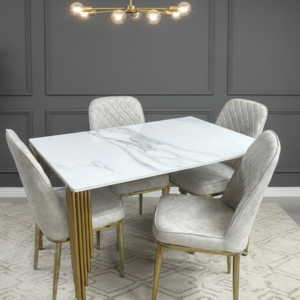 Classy Gold Dining Table Set by Siddhivinayak Furnitures