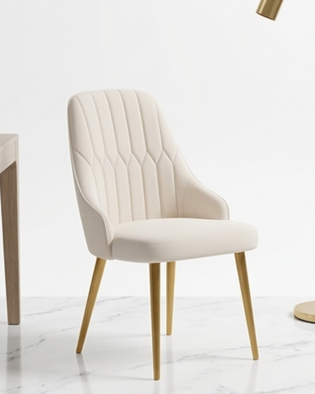 Luxury-Cream-Velvet-Dining-Chair-with-Geometric-Stitching-and-Tapered-Gold-Metal-Legs