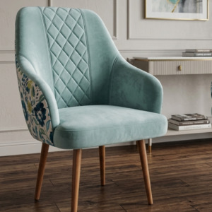 Aqua Velvet Accent Dining Chair