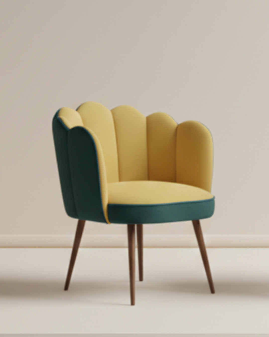 Luxury Scallop-Back Accent Chair