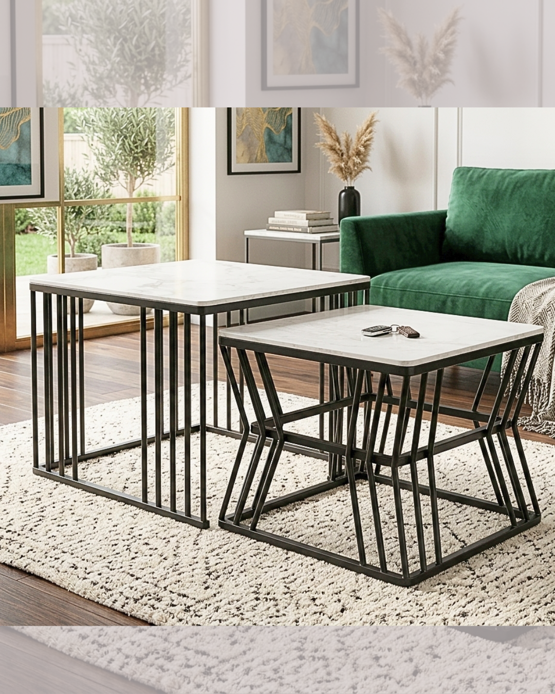 Square Nesting Marble Center Table