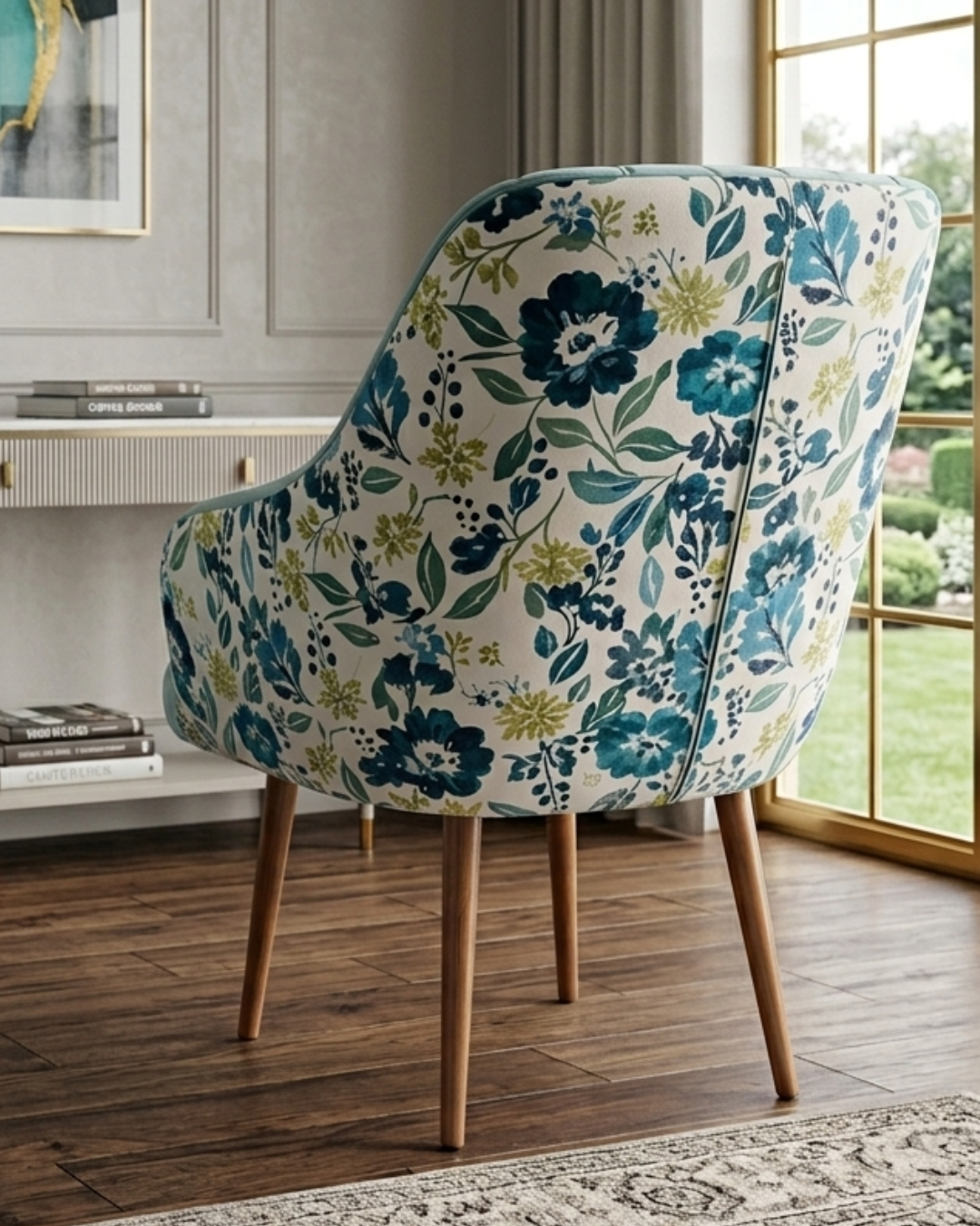 Aqua Velvet Accent Dining Chair