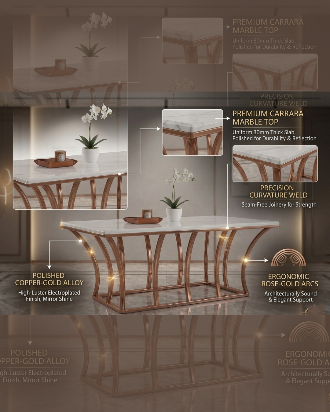 Premium-Luxe-Marble-Coffee-Table-White-Top-Rose-Gold-Base