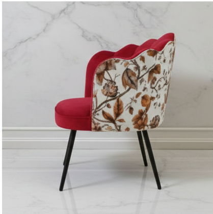 Luxury-Scalloped-Red-Velvet-Accent-Chair-with-Floral-Back-and-Black-Metal-Legs
