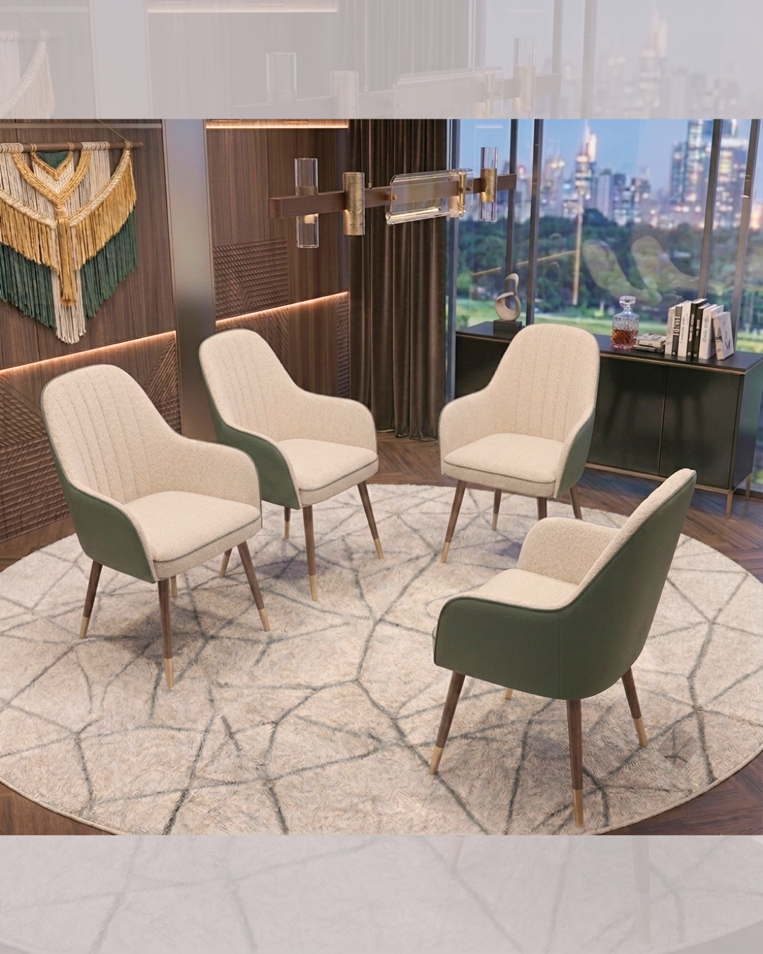 Luxury Marble-Finish Metal Dining Set for home dining area
