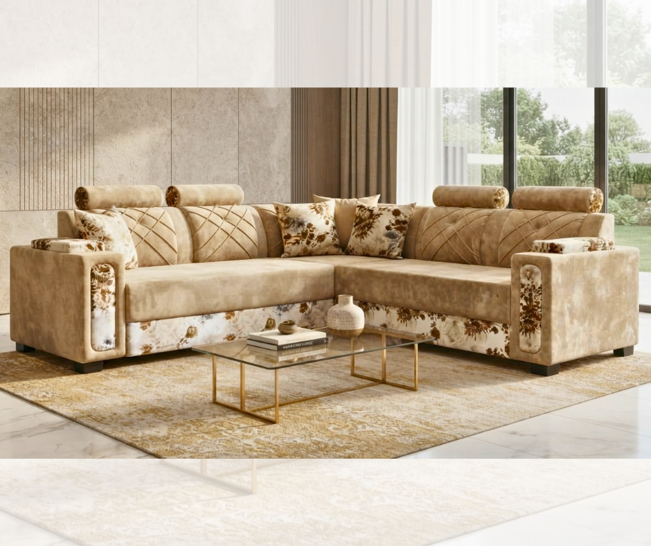 L-Shape-Floral-Accent-Sofa-Set-Front-View