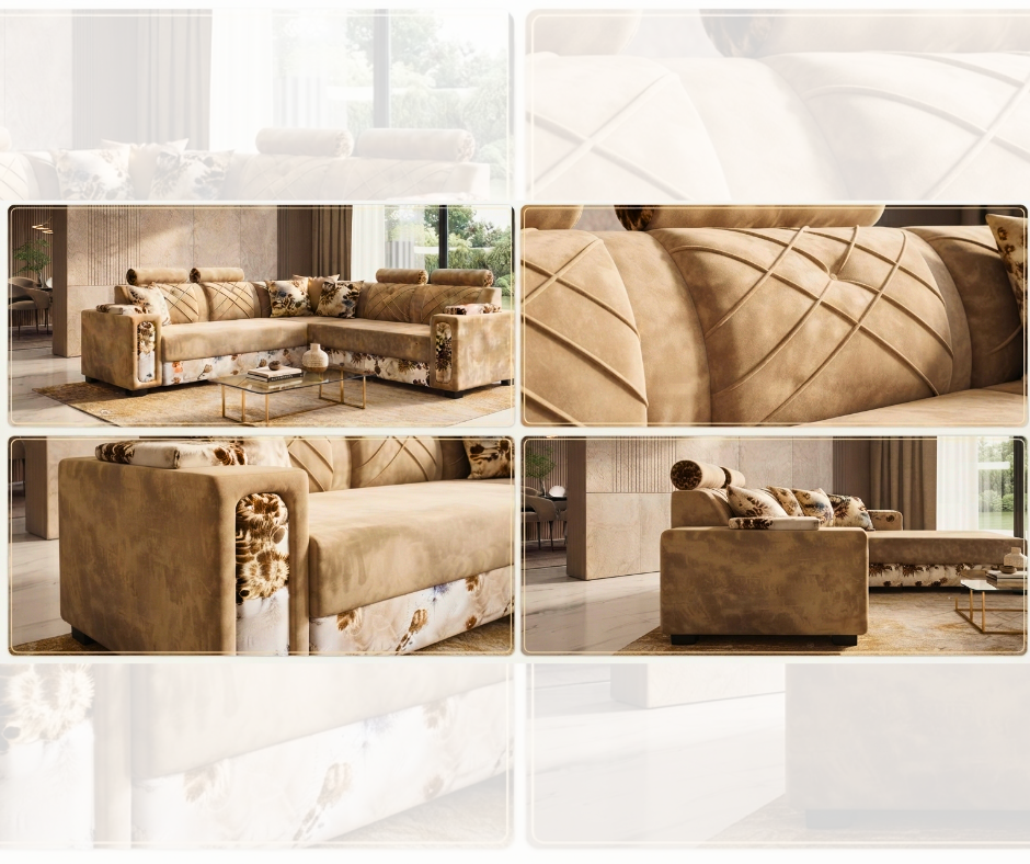 L-Shape-Floral-Accent-Sofa-Set-Front-View