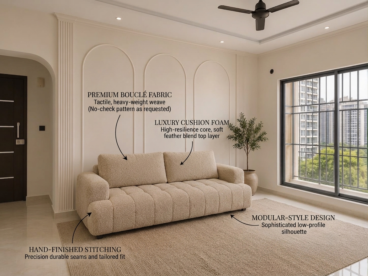Luxury Bouclé Living Room Set