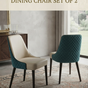 dual tone quilted dining chair set of 2