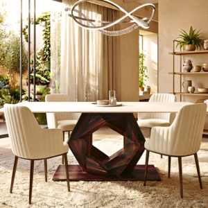 Modern Wooden Dining Set | 4 Seater Luxury Table & Chairs