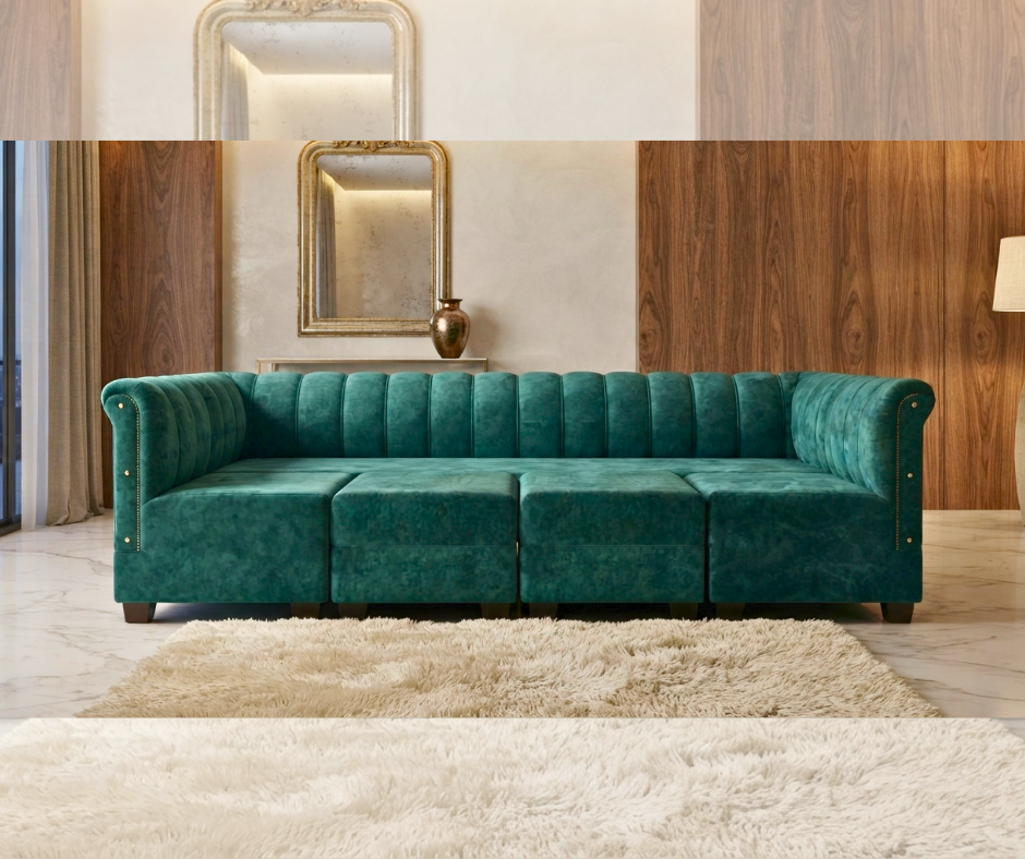 Premium Channel-Tufted Modular Sofa Bed