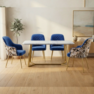 Luxury Marble Top Metal Dining Set