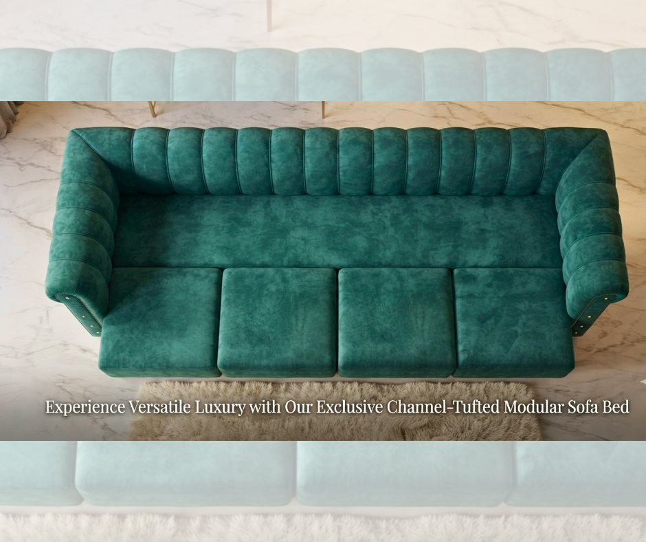 Premium Channel-Tufted Modular Sofa Bed