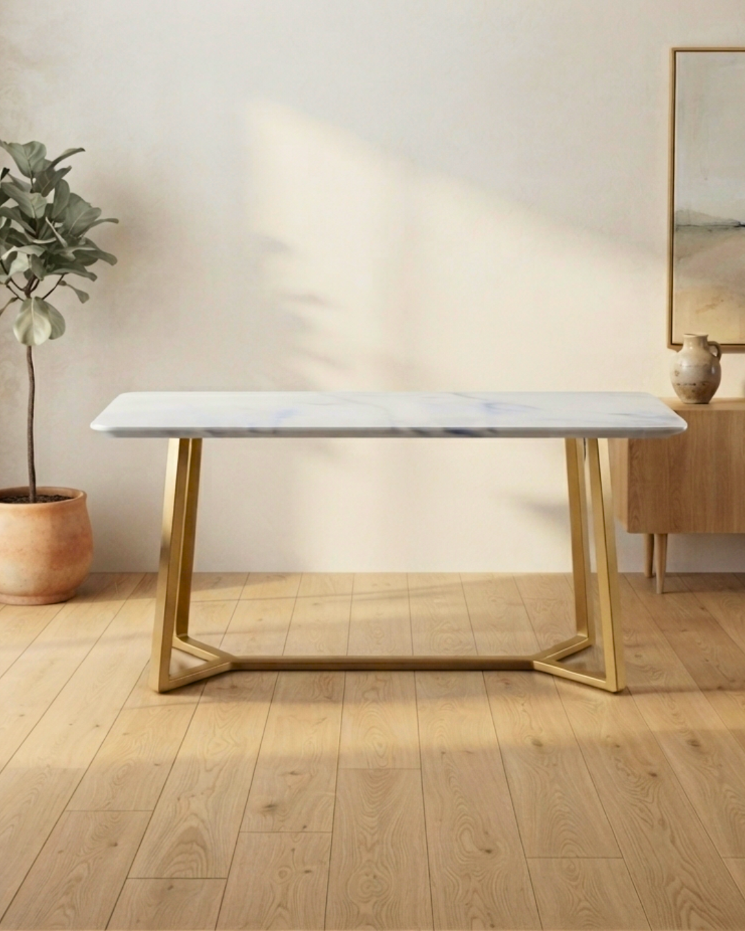 Luxury Marble Top Metal Dining Set