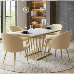 Marble Metal Dining Set