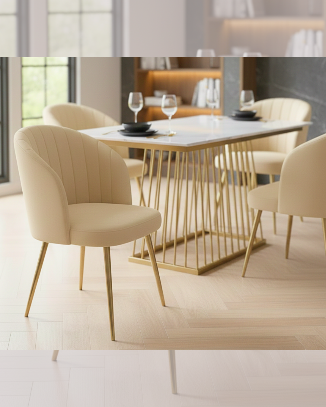 Marble Metal Dining Set