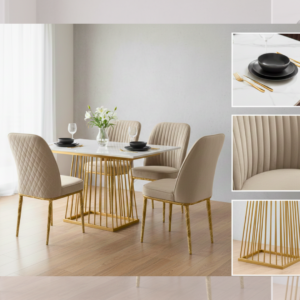 Luxury Gold Cage Dining Set